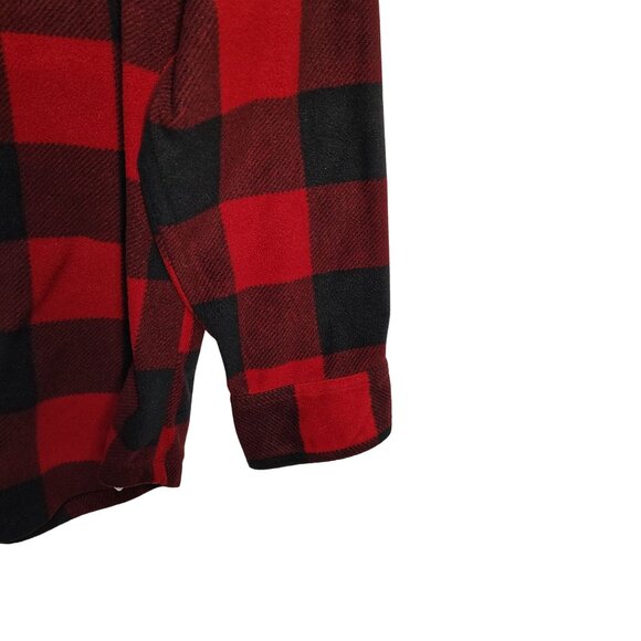 George Mens 3XL Red and Black Buffalo Plaid Long Sleeve Button-Up Shirt - Picture 10 of 11